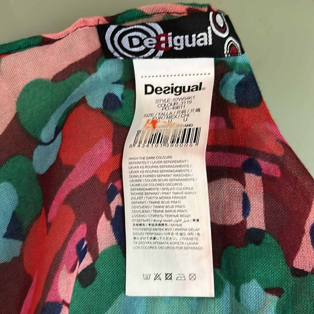 Desigual Multicolor Patterned Scarf Euc - image 5